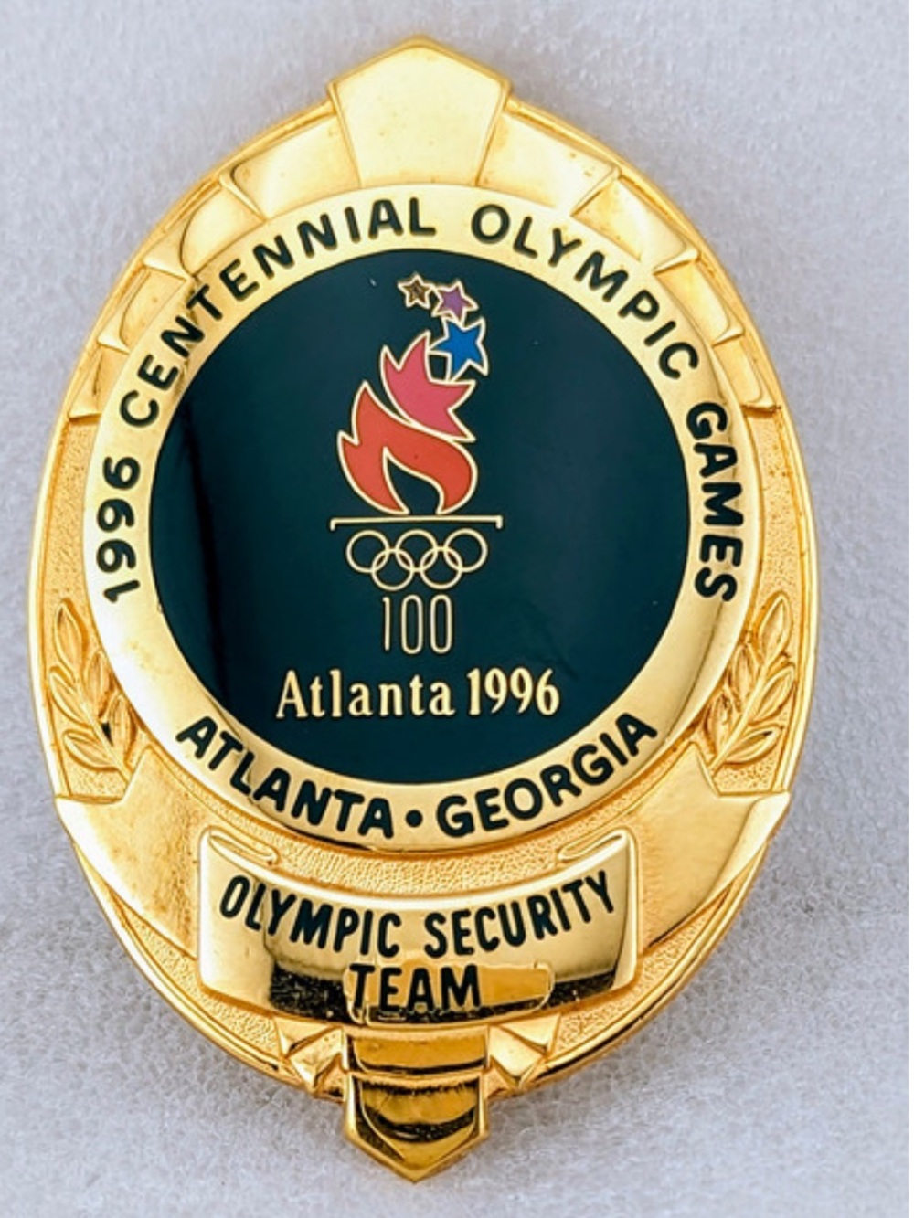 1996 Atlanta Olympic Security Team Gold Badge - Centennial Games